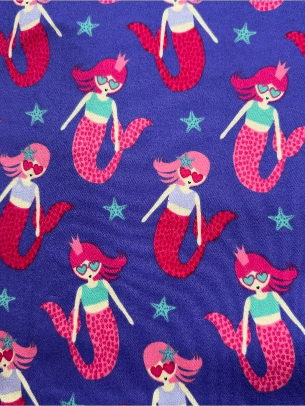 Mermaid Pattern Knit Fabric 1 2/3 yards x 50” wide - Pink & Blue #801